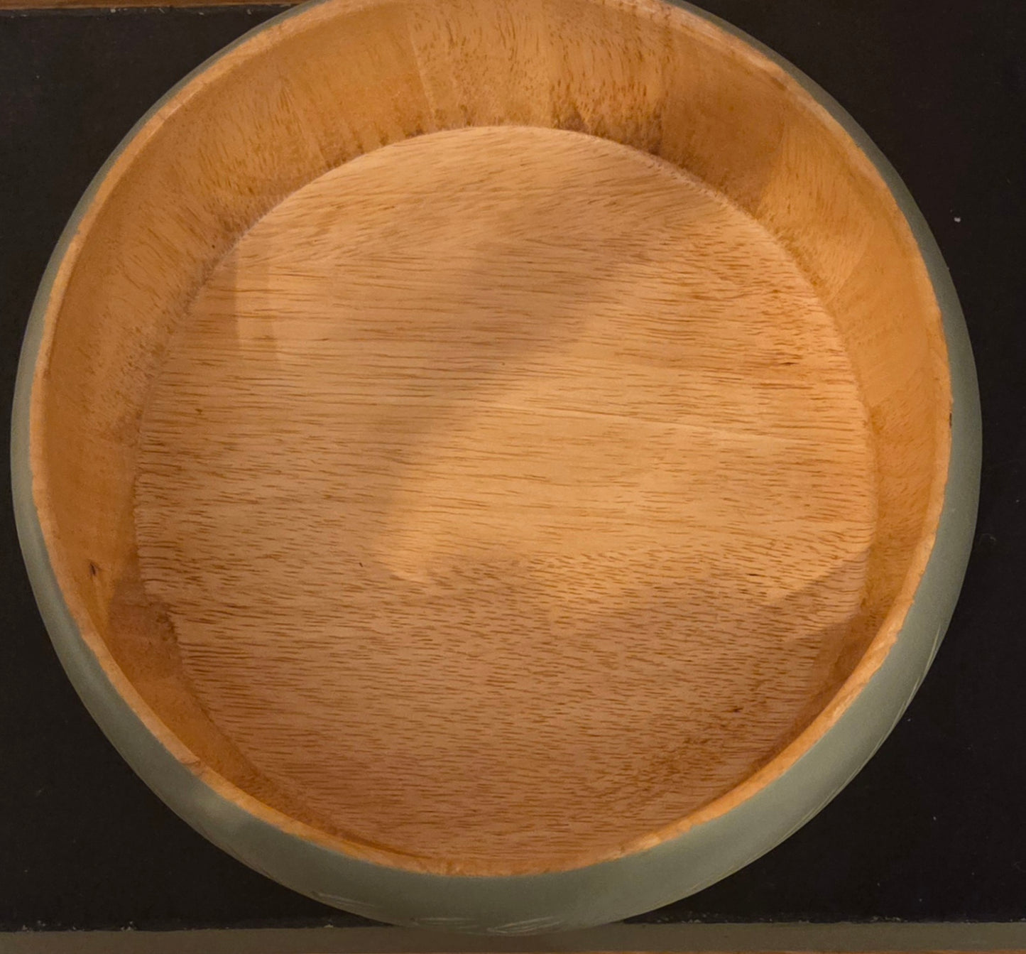 Large Engraved and Hand painted wooden bowl