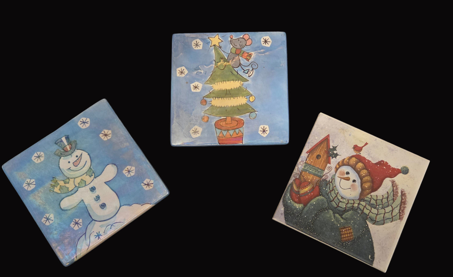 Ceramic Xmas Coaster .... 3 designs available .... Pre-loved