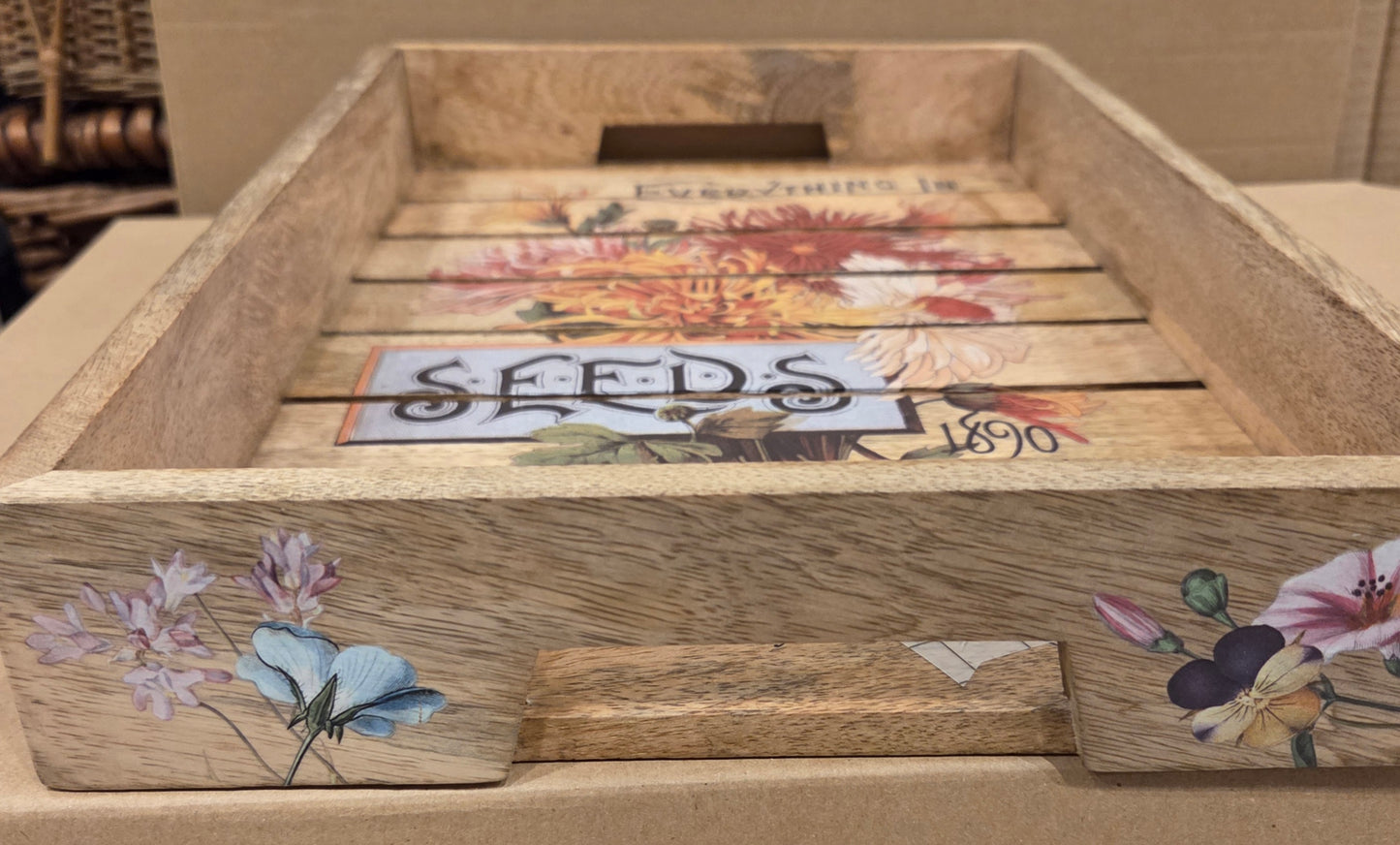 Vintage style slatted trays