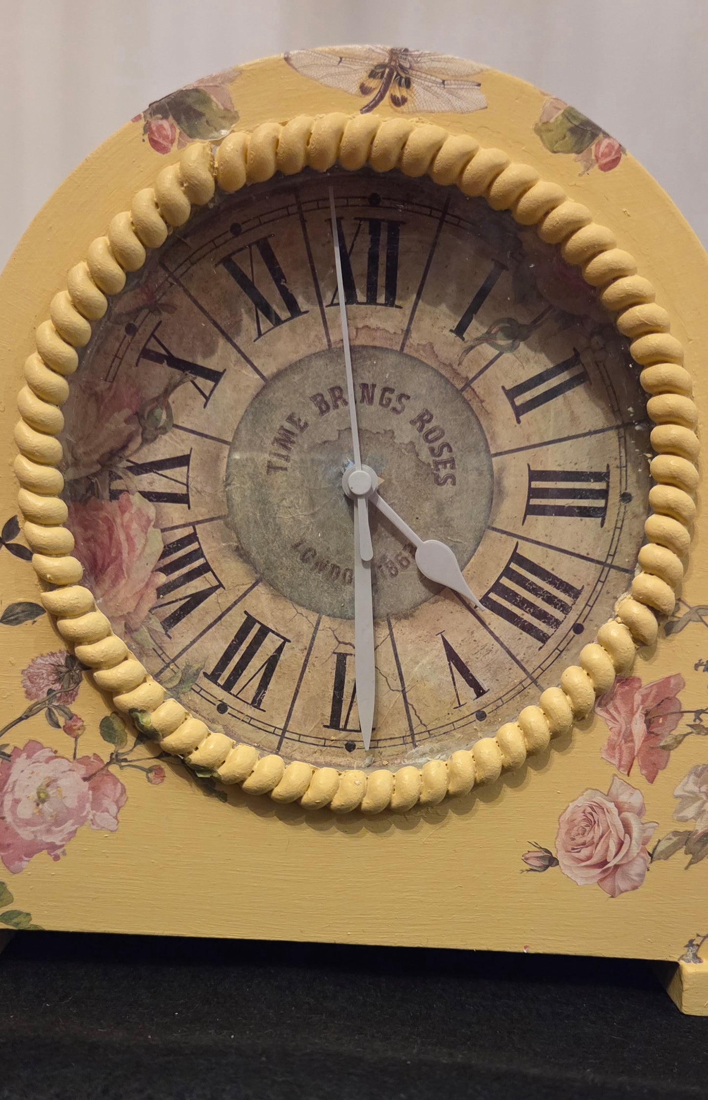 Stunning Yellow Wooden Mantel Clock