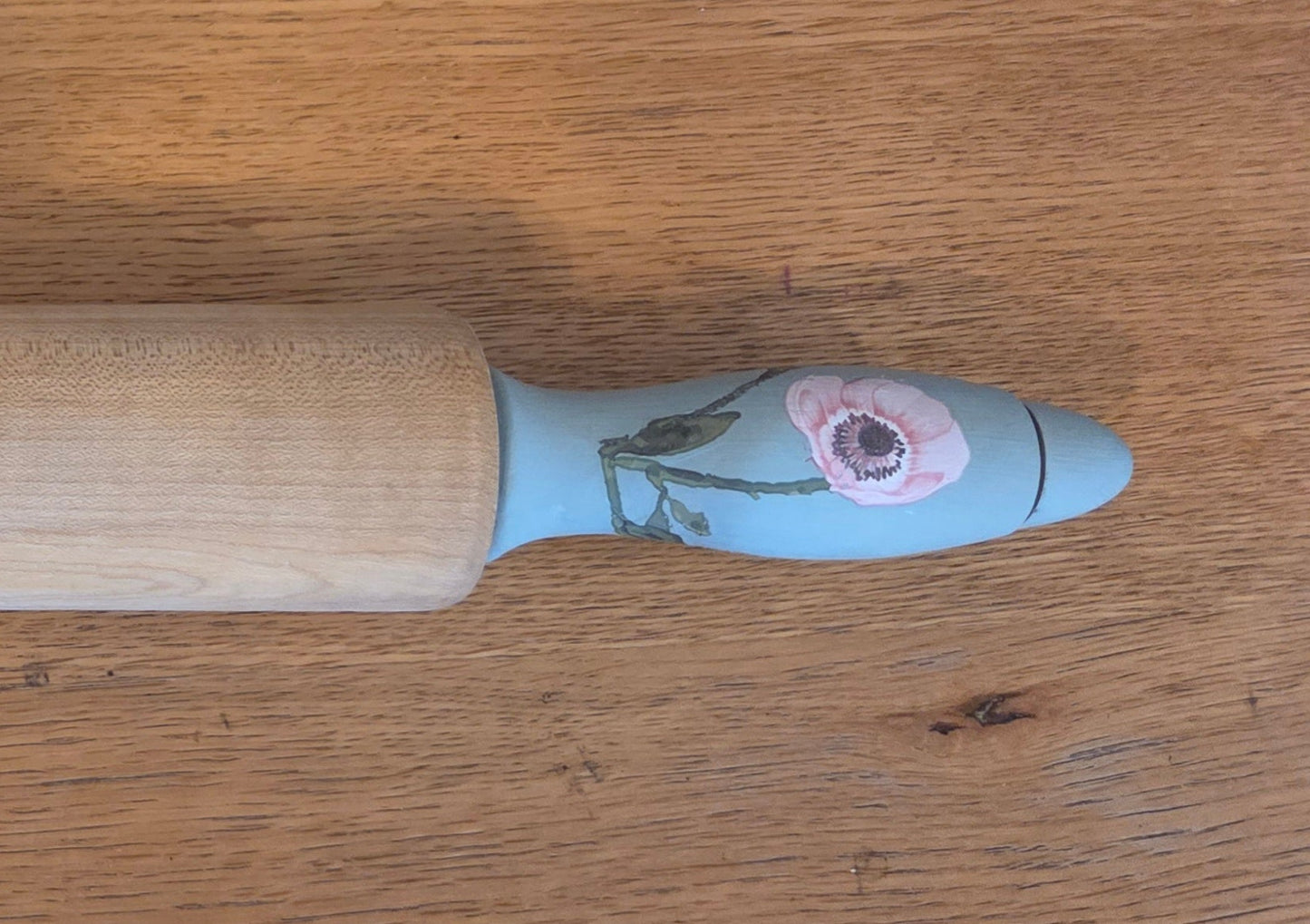 Rolling pin - blue floral handles