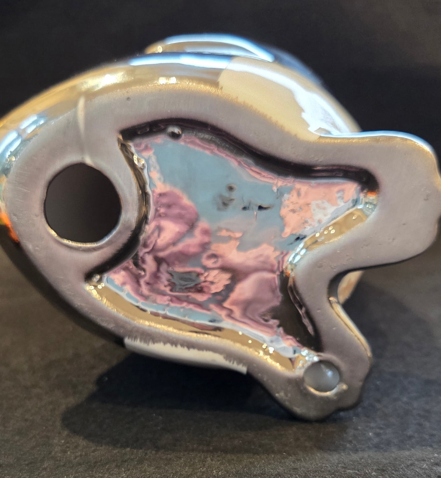 Bespoke Ceramic Silver, White and Floral Penquin