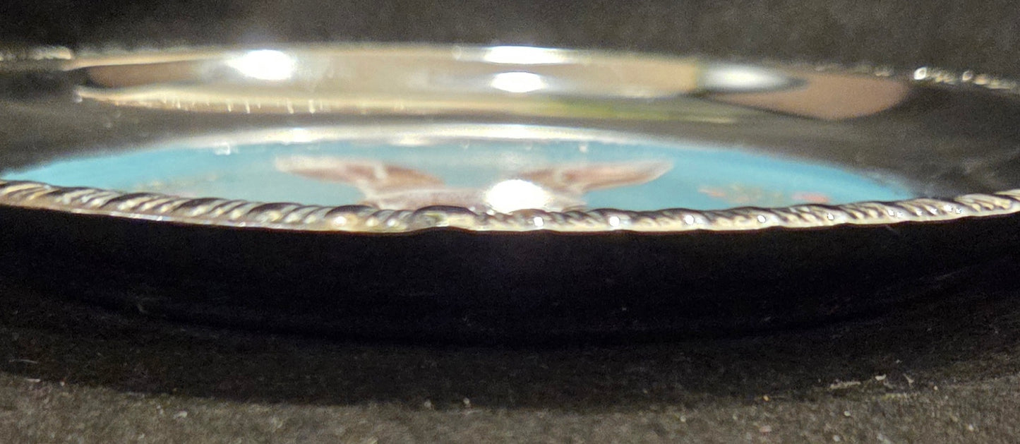 Delightful Bespoke Hand Decorated Rabbit Design Metal Tray