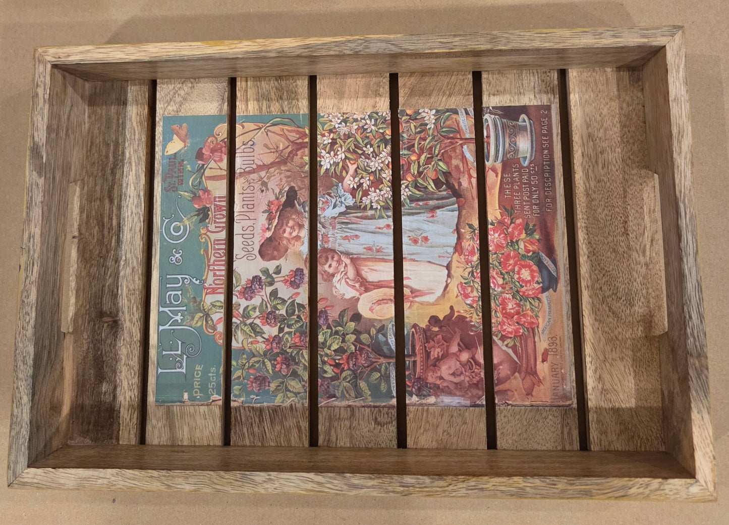 Vintage style slatted trays