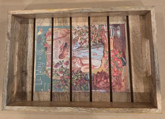 Vintage style slatted trays