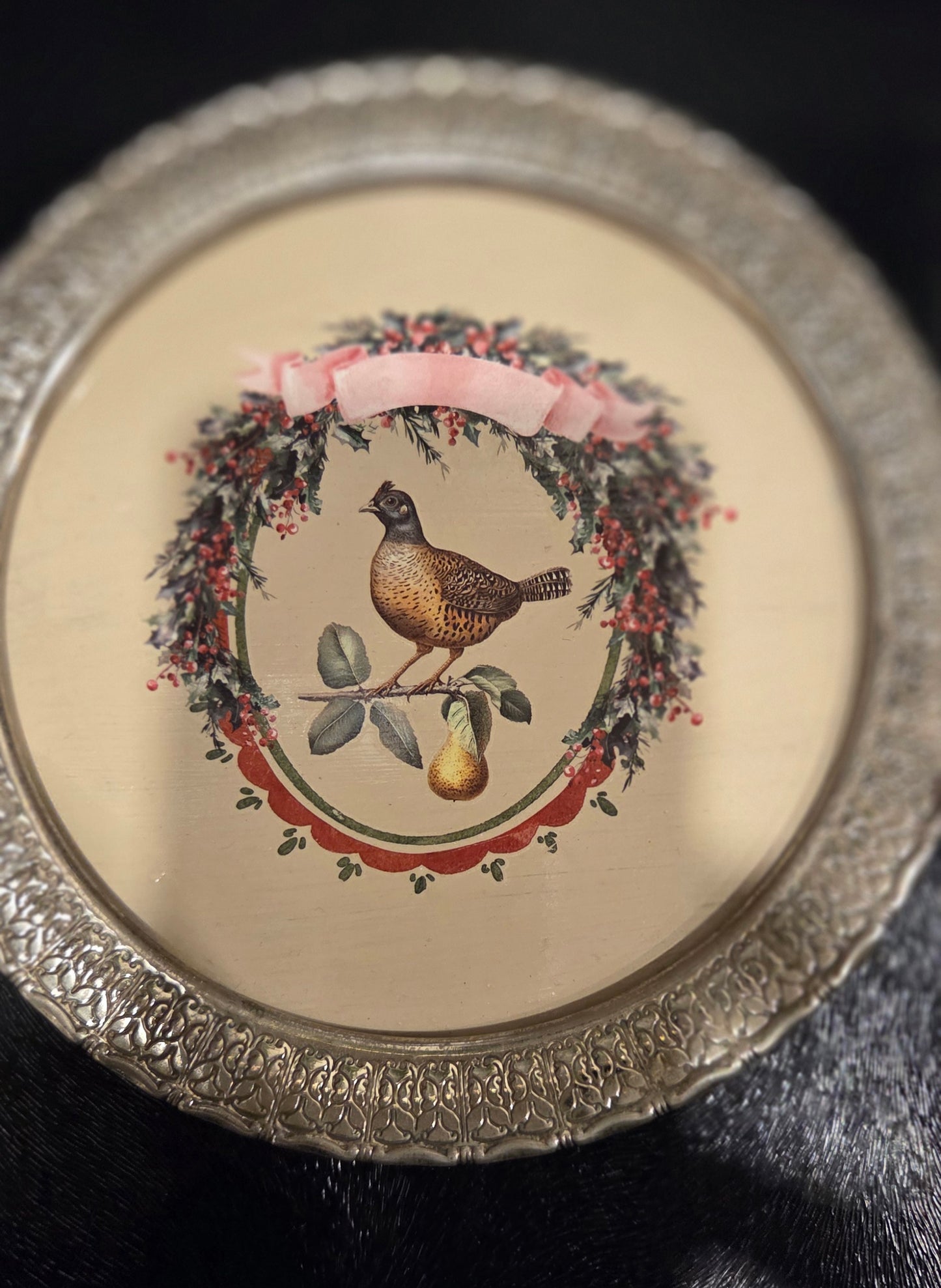 Small glass and silver metal trays