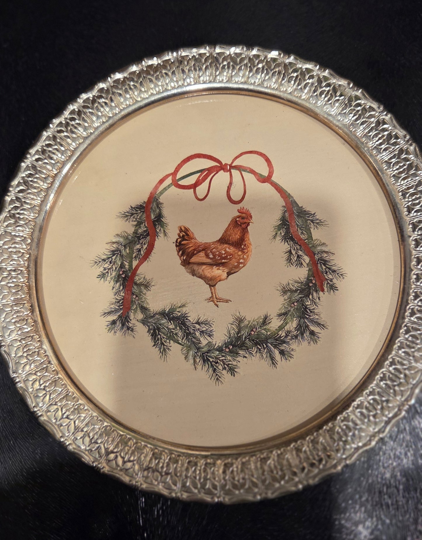 Small glass and silver metal trays