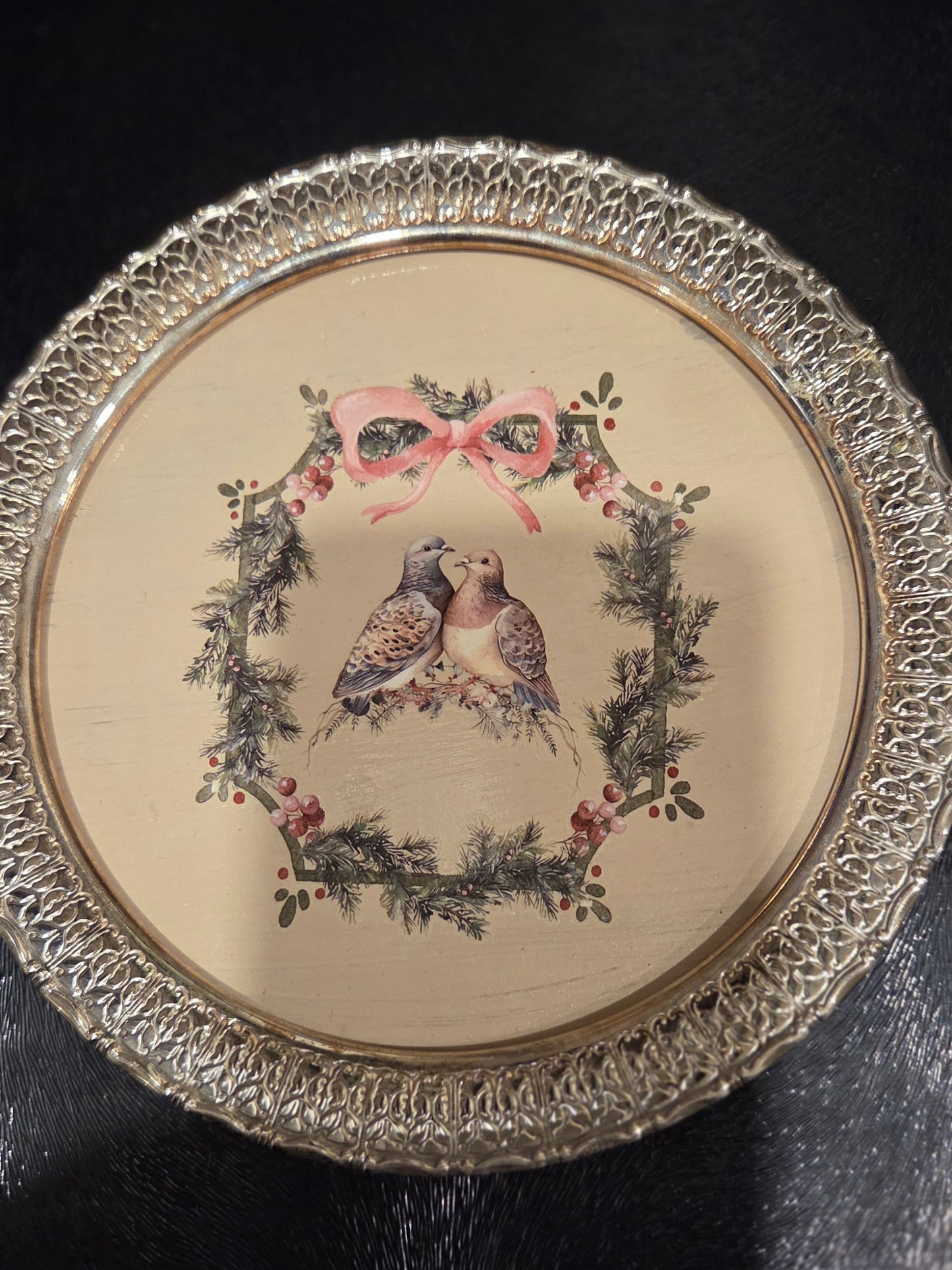 Small glass and silver metal trays