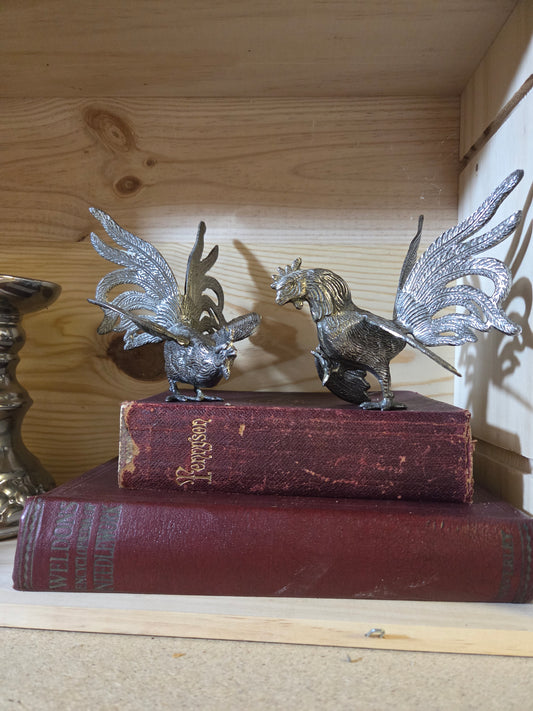 Pair of Vintage Fighting Cocks