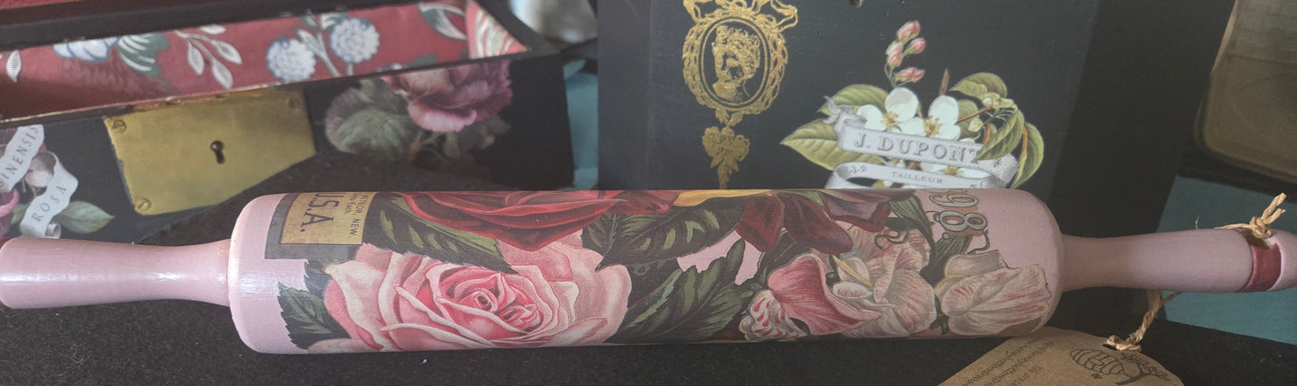 Pink Floral Rolling Bin