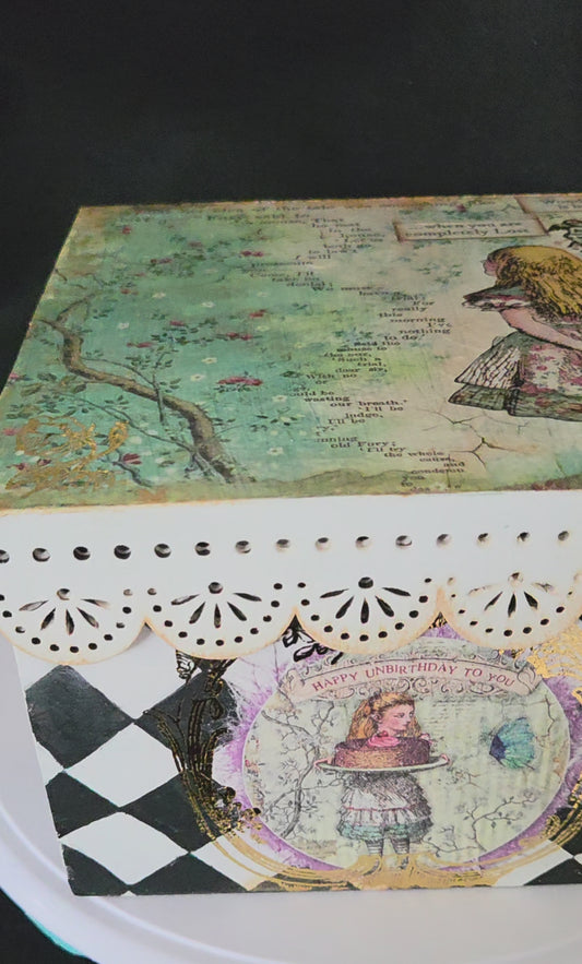 Alice in Wonderland Themed Wooden Box