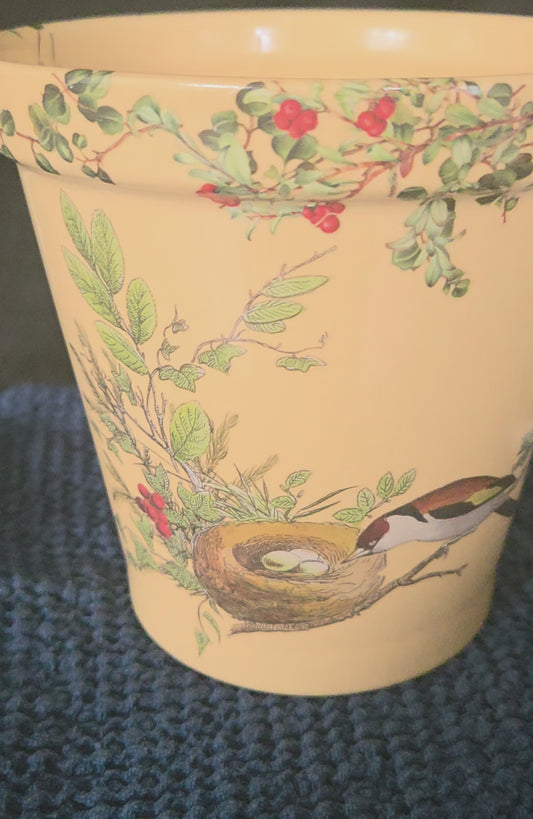Elegant Pastel Lemon with Unique Design - Berries and Birds