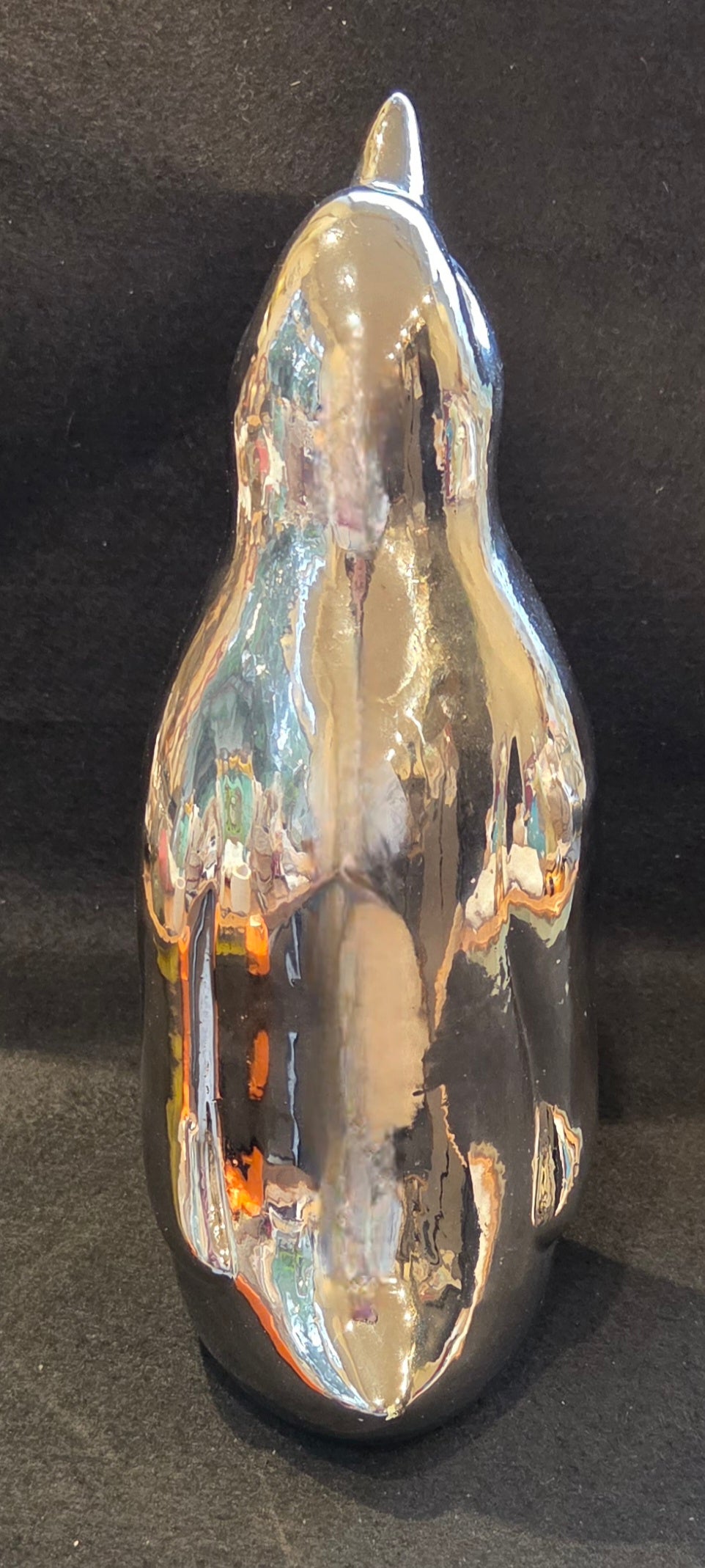 Bespoke Ceramic Silver, White and Floral Penquin