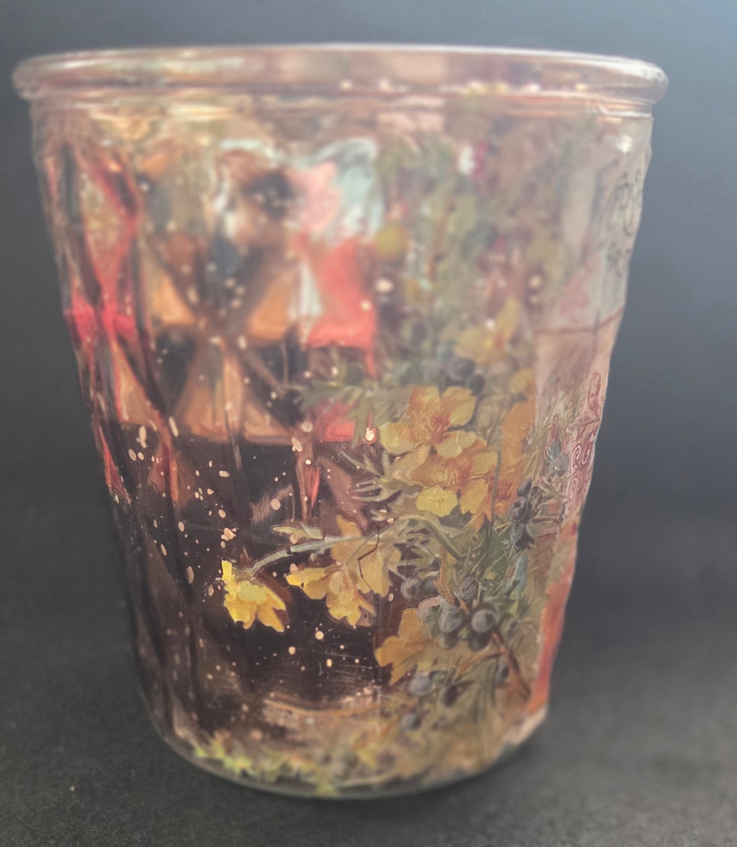 Garden Themed Brown Mercury Glass Flowerpot