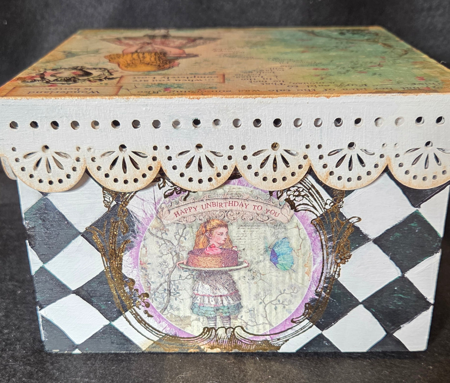Alice in Wonderland Themed Wooden Box