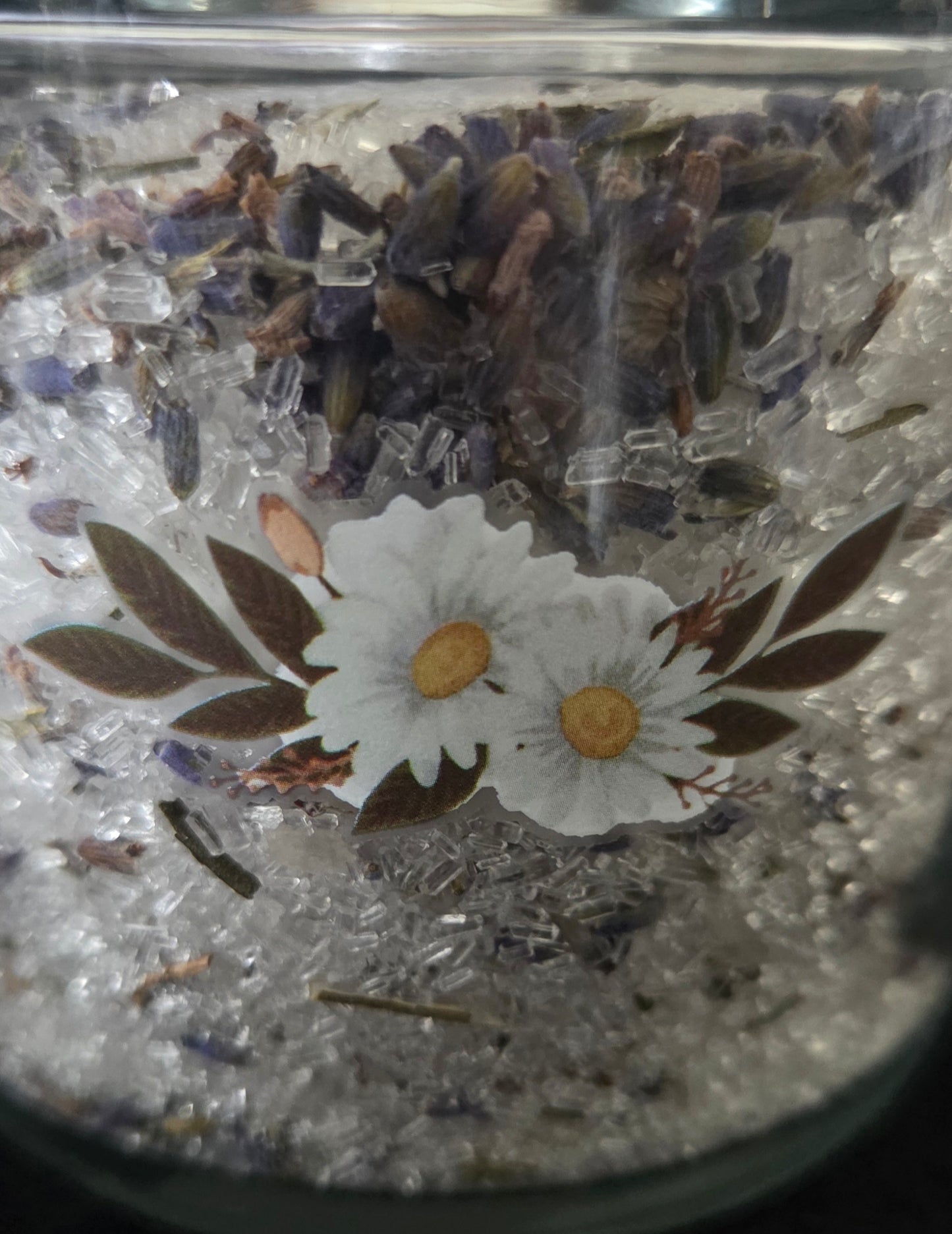Lovely Daisy Bottle Containing Lavender Bath Salts - 300g