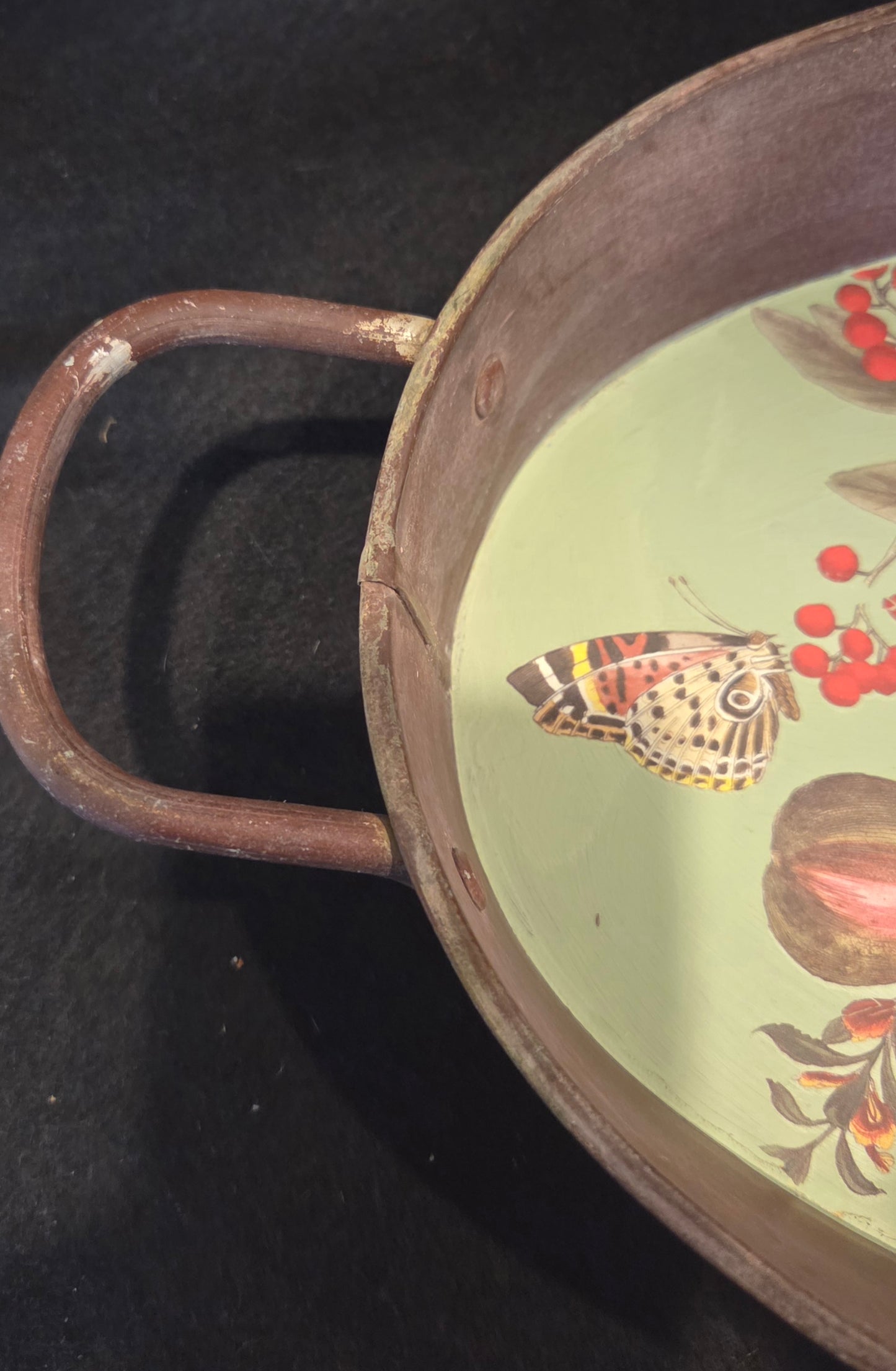 Rustic Hand Decorated Large Tray