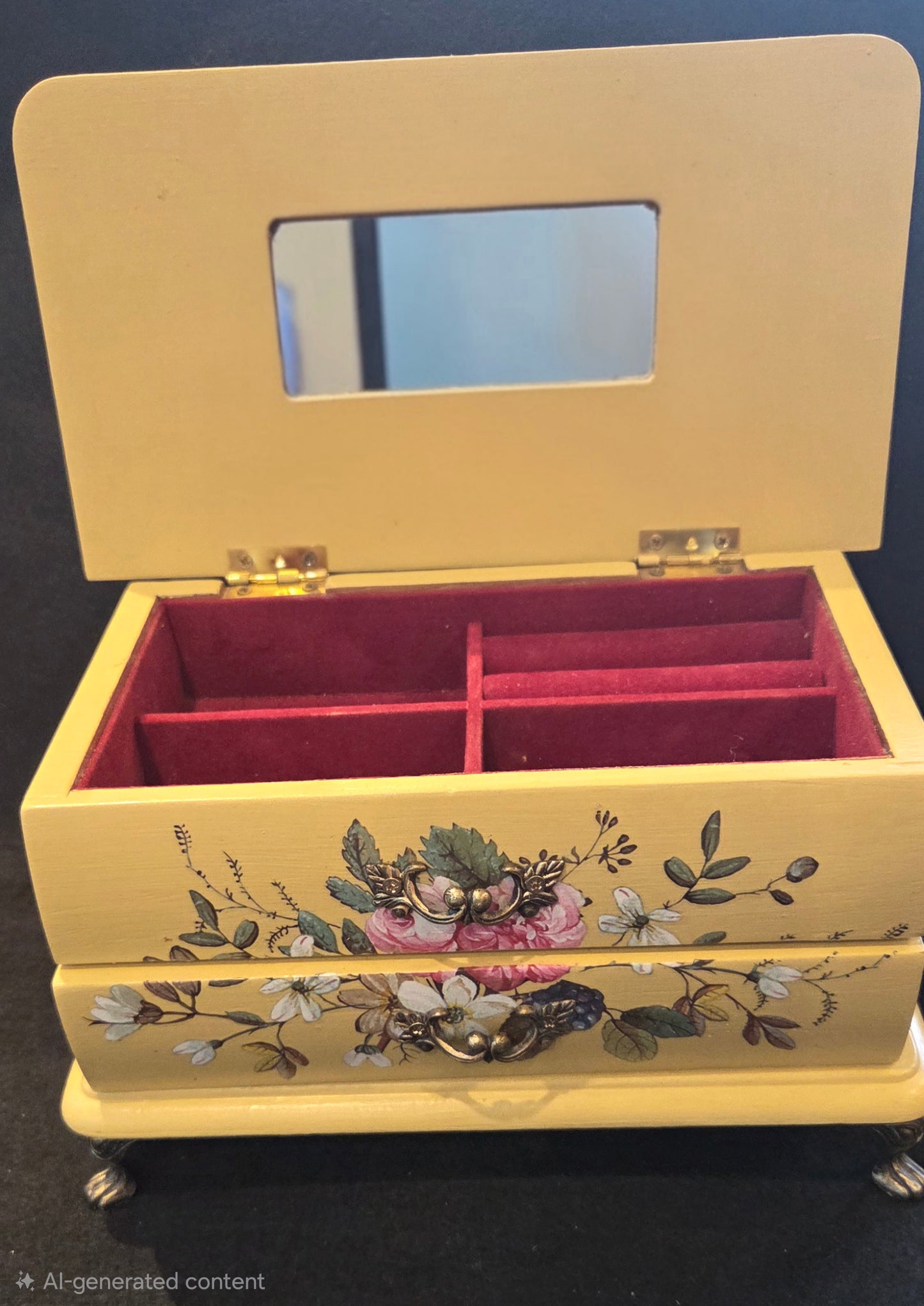 Yellow Floral Musical Jewellery box