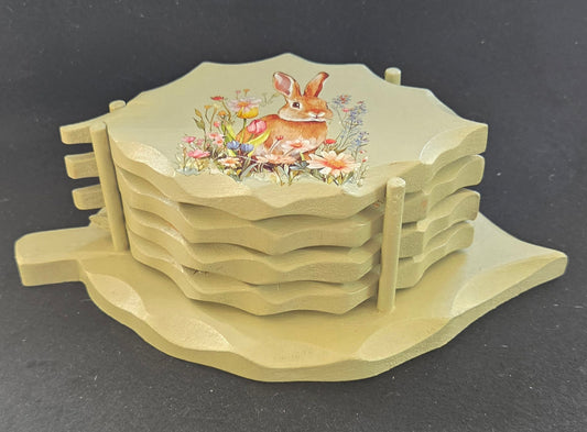 Woodland Friends Stacking Wooden Coasters
