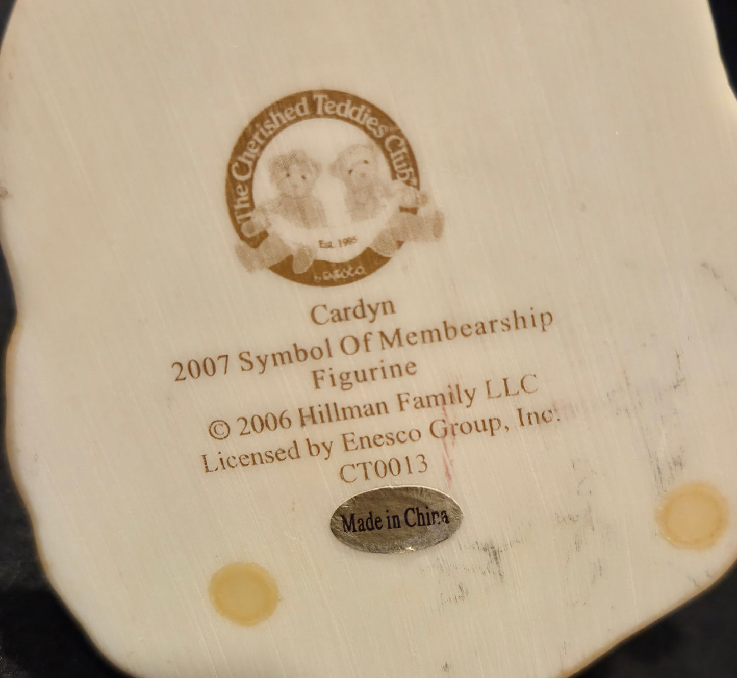 Cherished Teddies Club - Cardyn - 2007 Symbol of Membearship Figurine