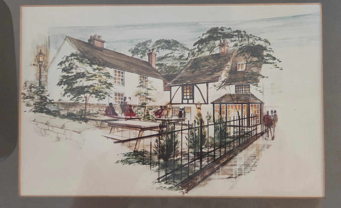 Framed print of painted portrait of the Turf Tavern Pub Oxford. Two sizes avaiable.