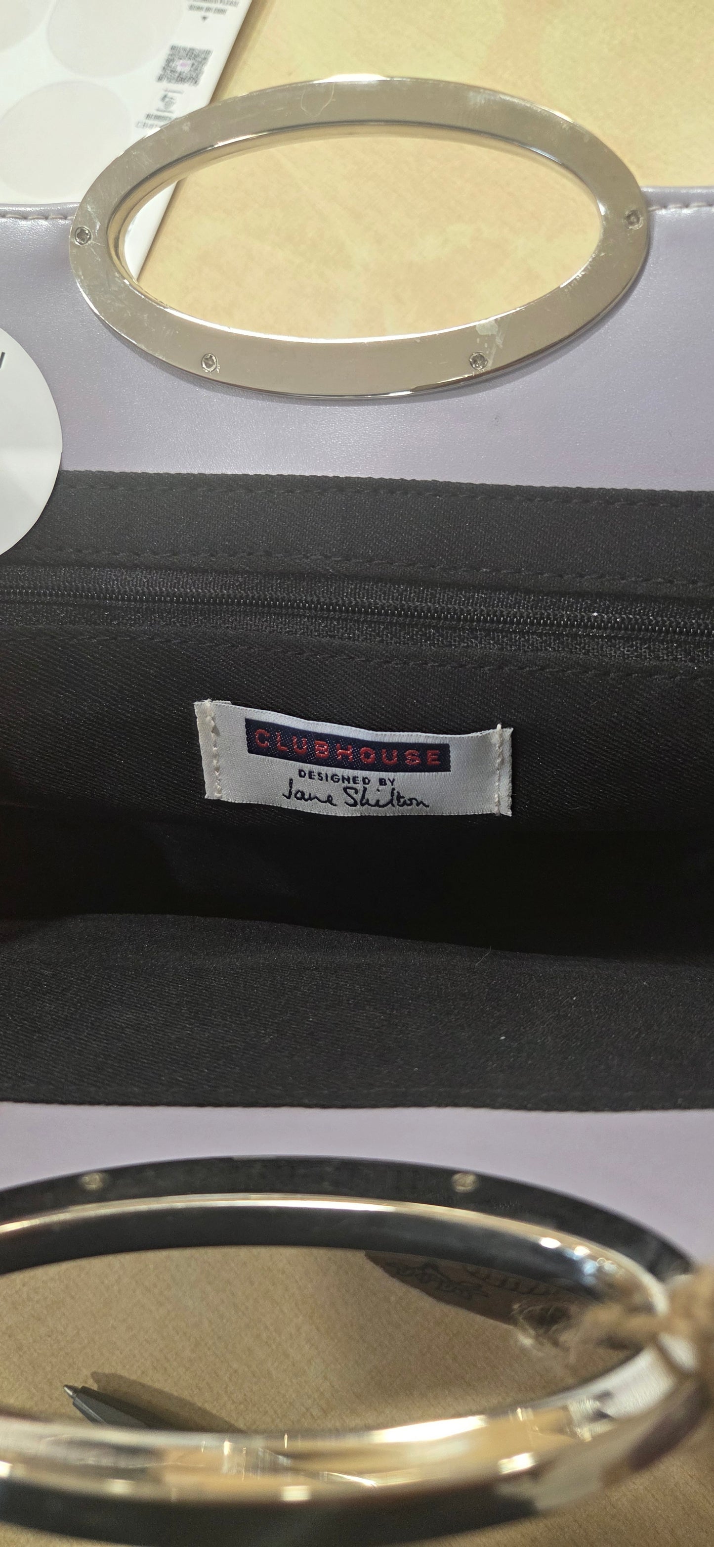 Bespoke Re-imagined Lilac clutch bag.