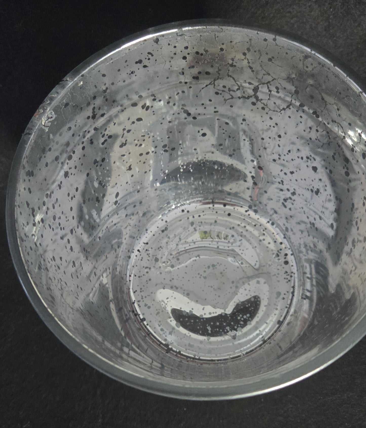 Bespoke Silver Mercury Glass Fox and Floral Flower Pot