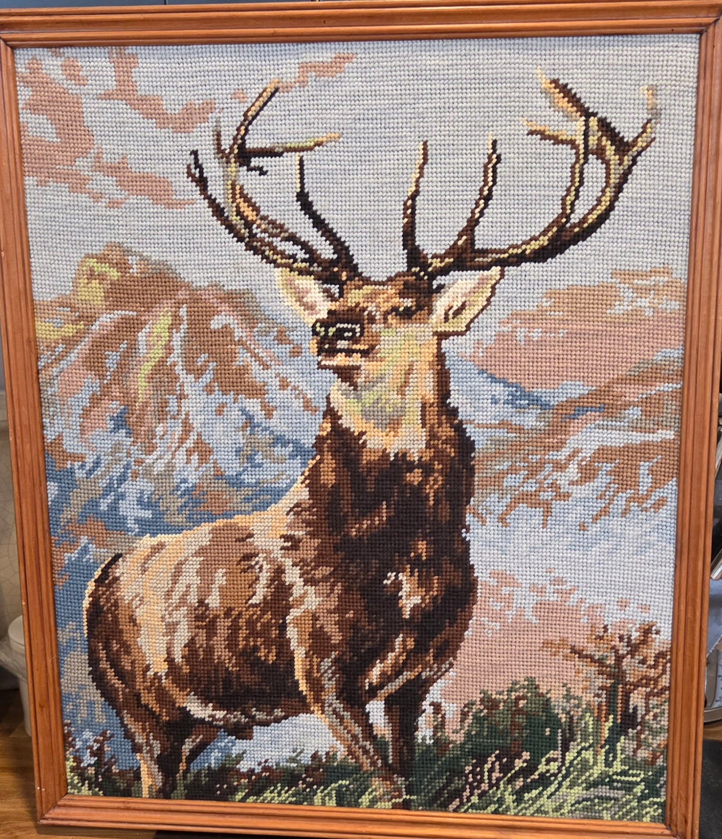 Large Framed Stag Tapestry