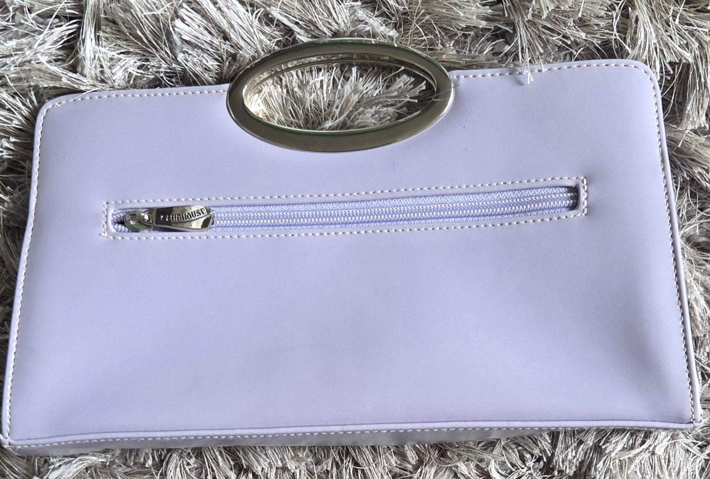 Bespoke Re-imagined Lilac clutch bag.