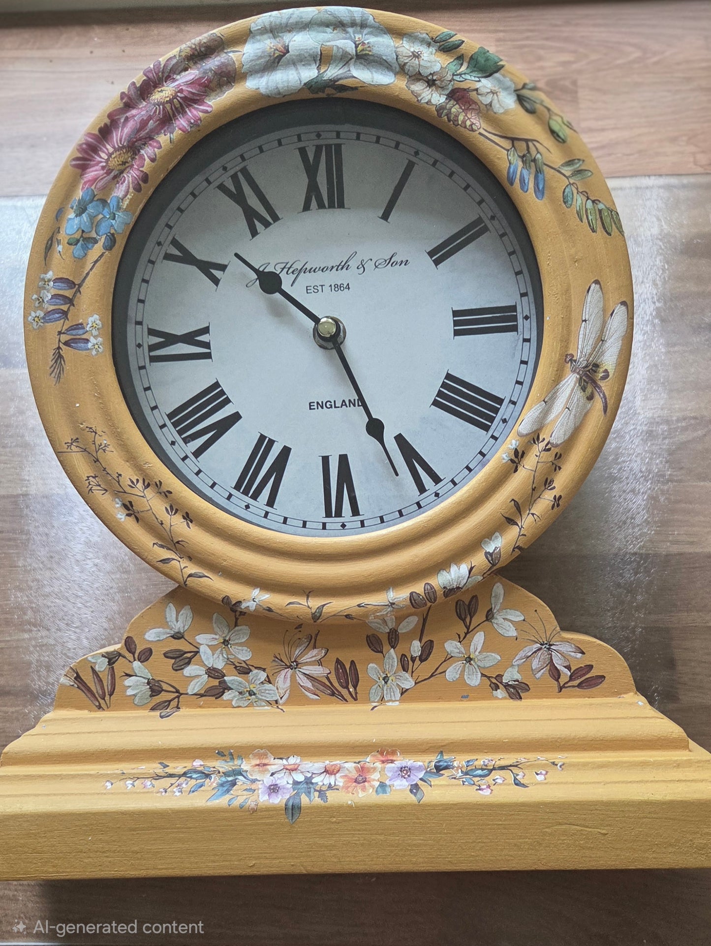 Hand Decorated Large Mantel Clock