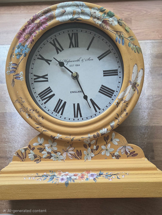 Hand Decorated Large Mantel Clock