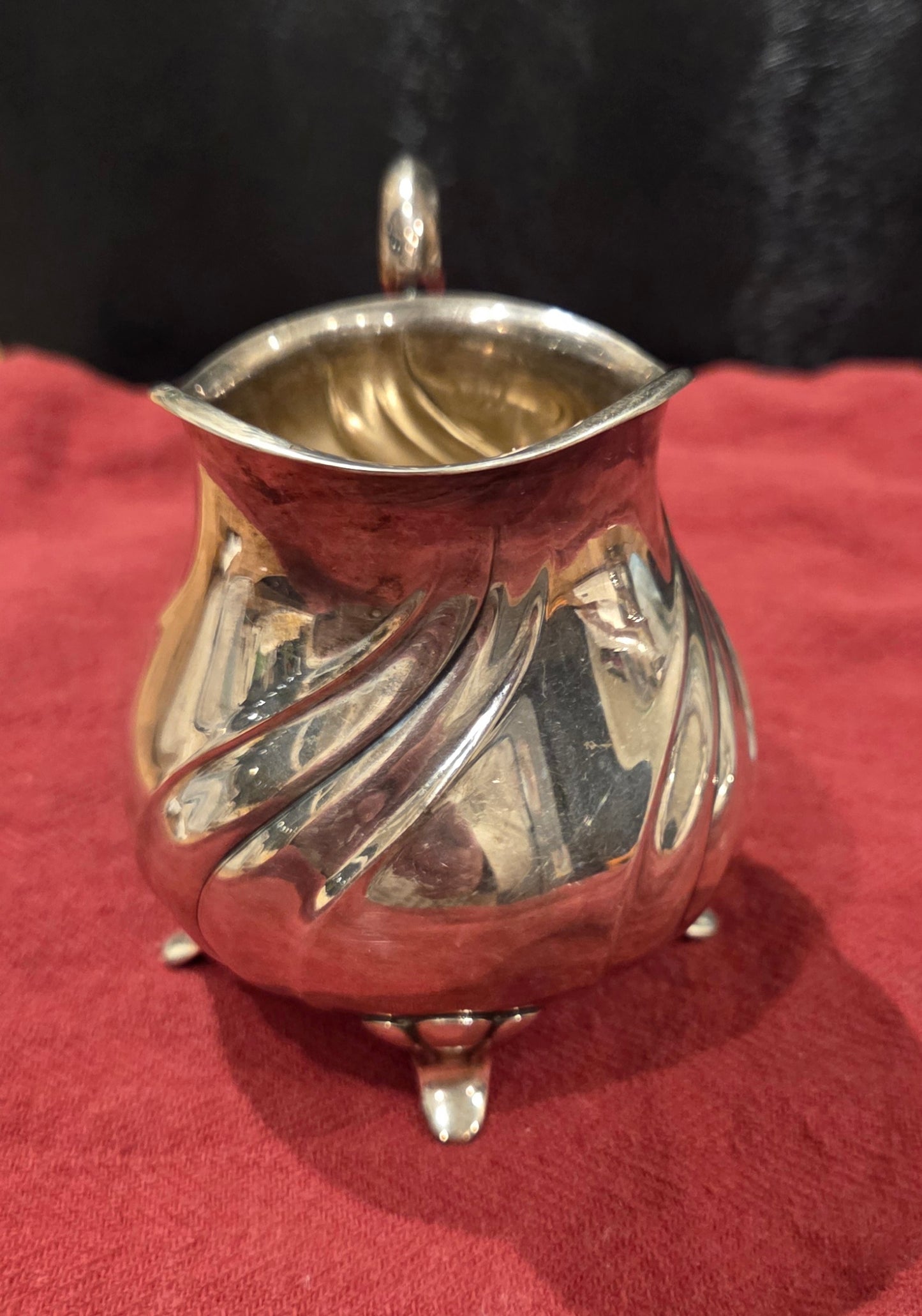 Antique Silver-plated Creamer and Sugar Bowl