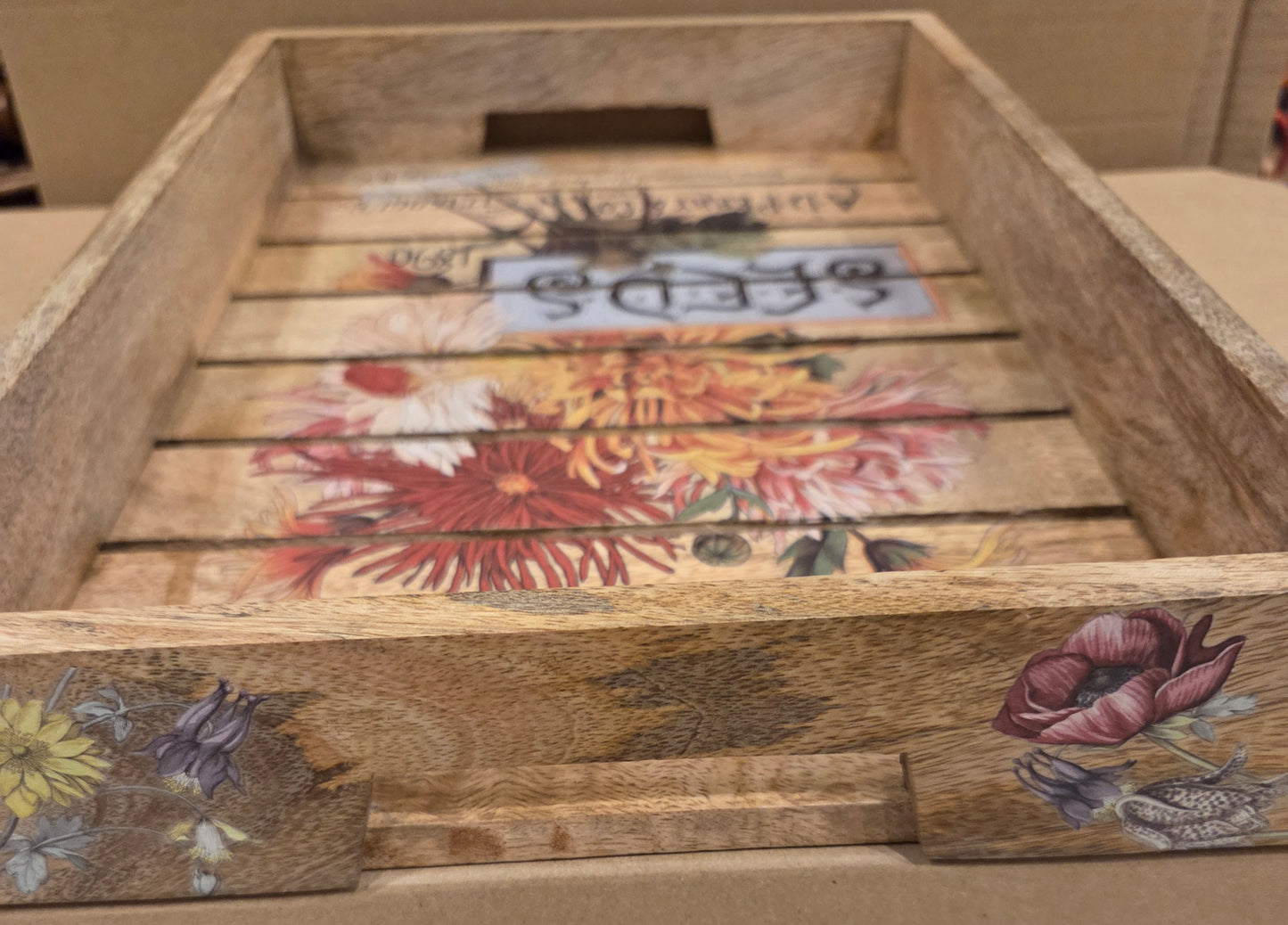 Vintage style slatted trays