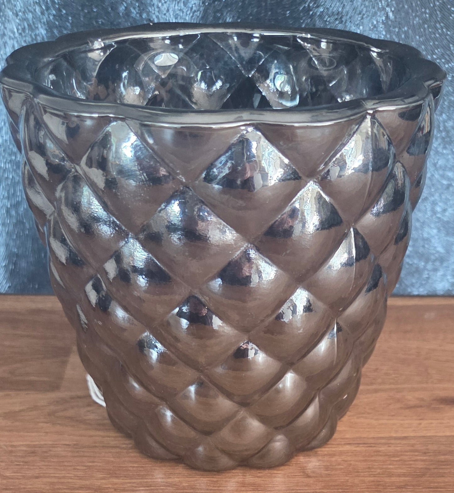 Bespoke Heavy Glass Floral Flower Pot