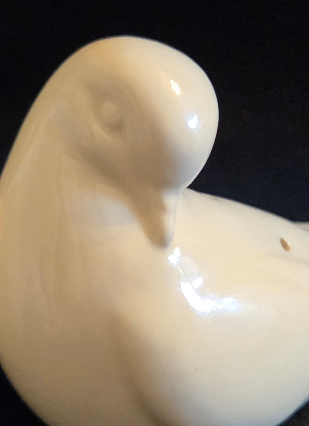Pair Vintage Ceramic Dove Pomanders