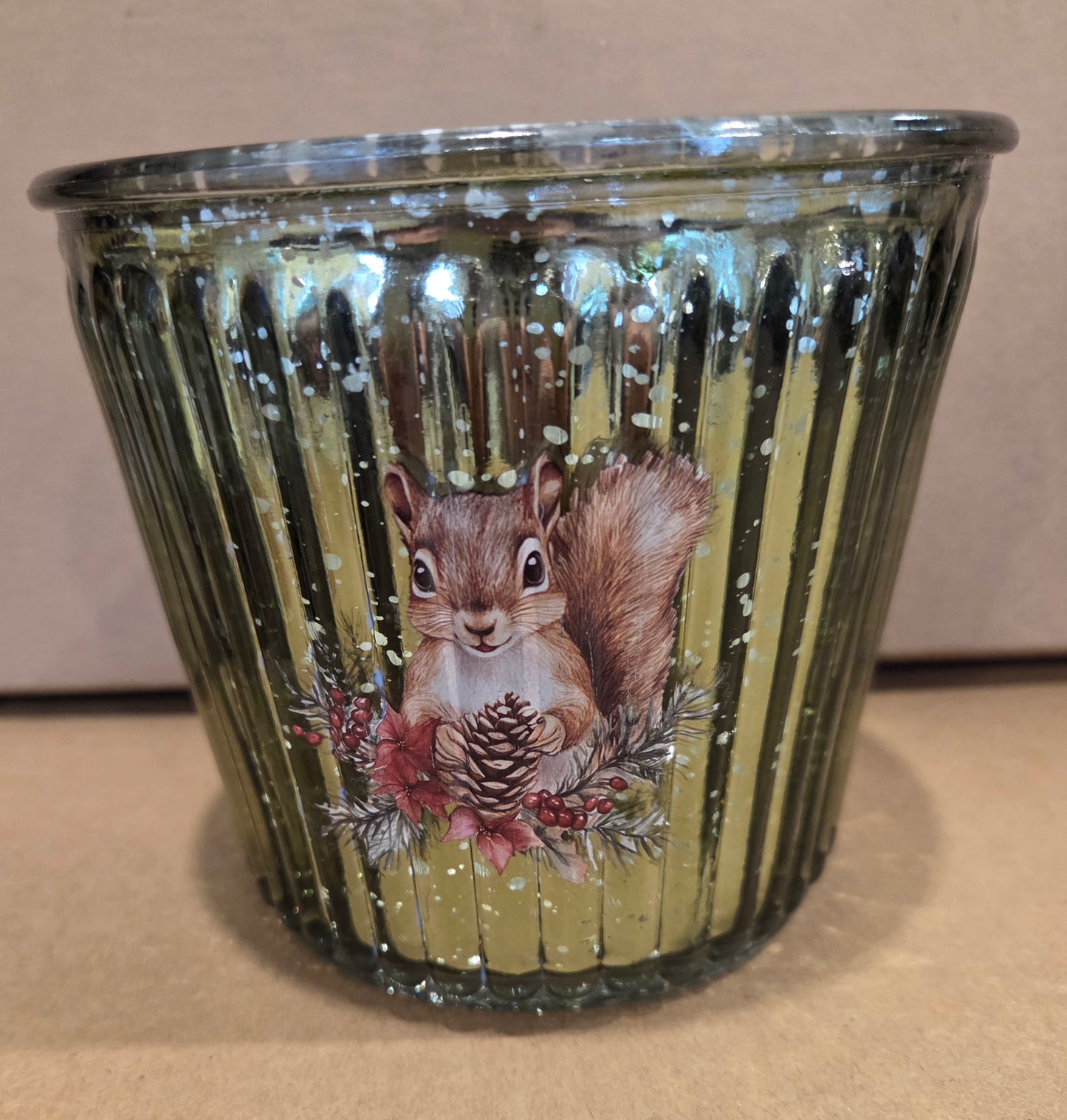 Mercury glass plant pot