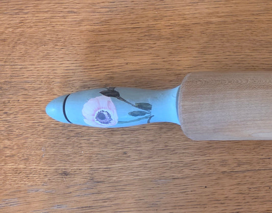 Rolling pin - blue floral handles