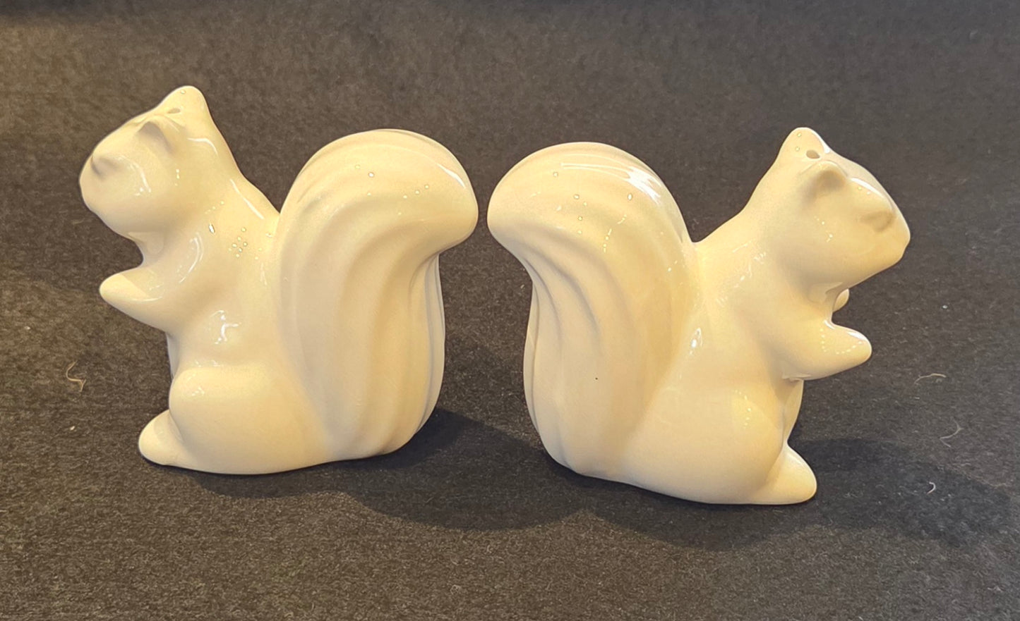 White Squirrel Salt and Pepper Shakers