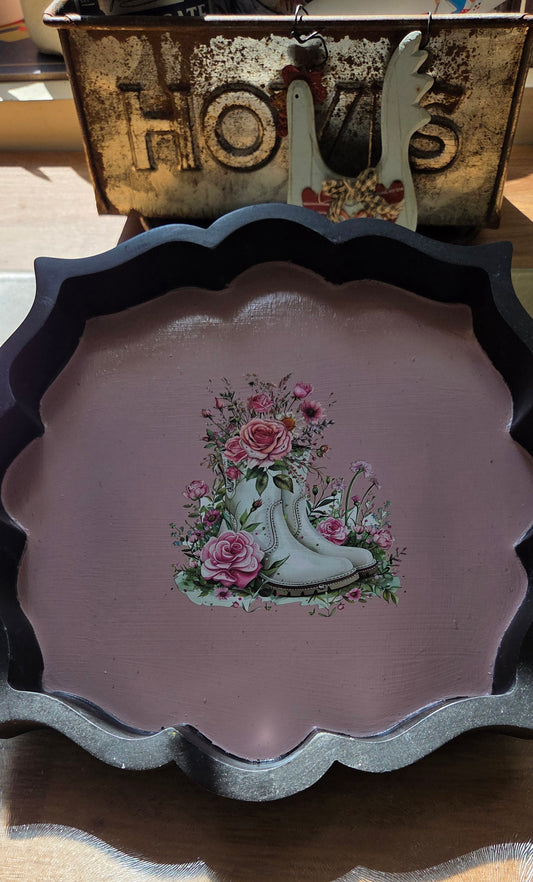 Large Bespoke Country and Western Themed Trinket/Display Tray.