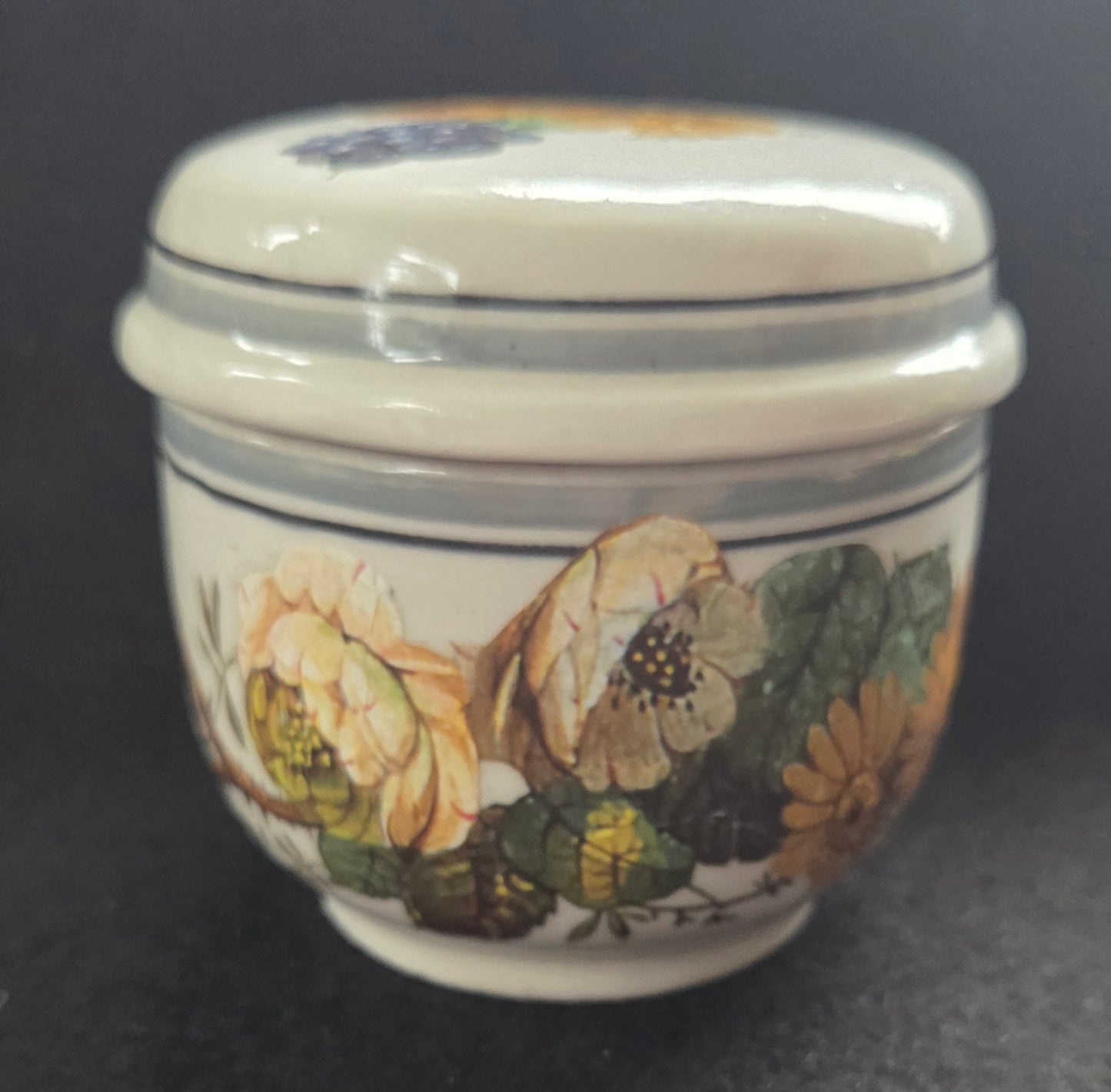 Three Unique Small Botanical Pot with lid - sold seperately