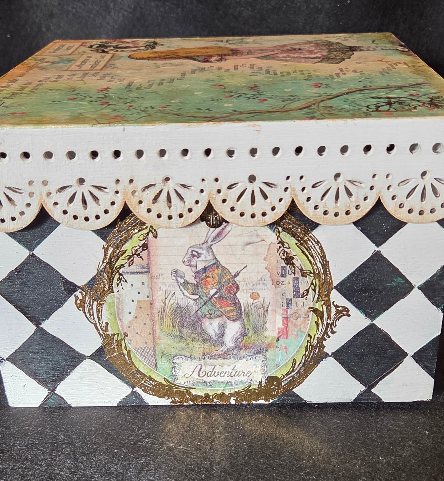 Alice in Wonderland Themed Wooden Box