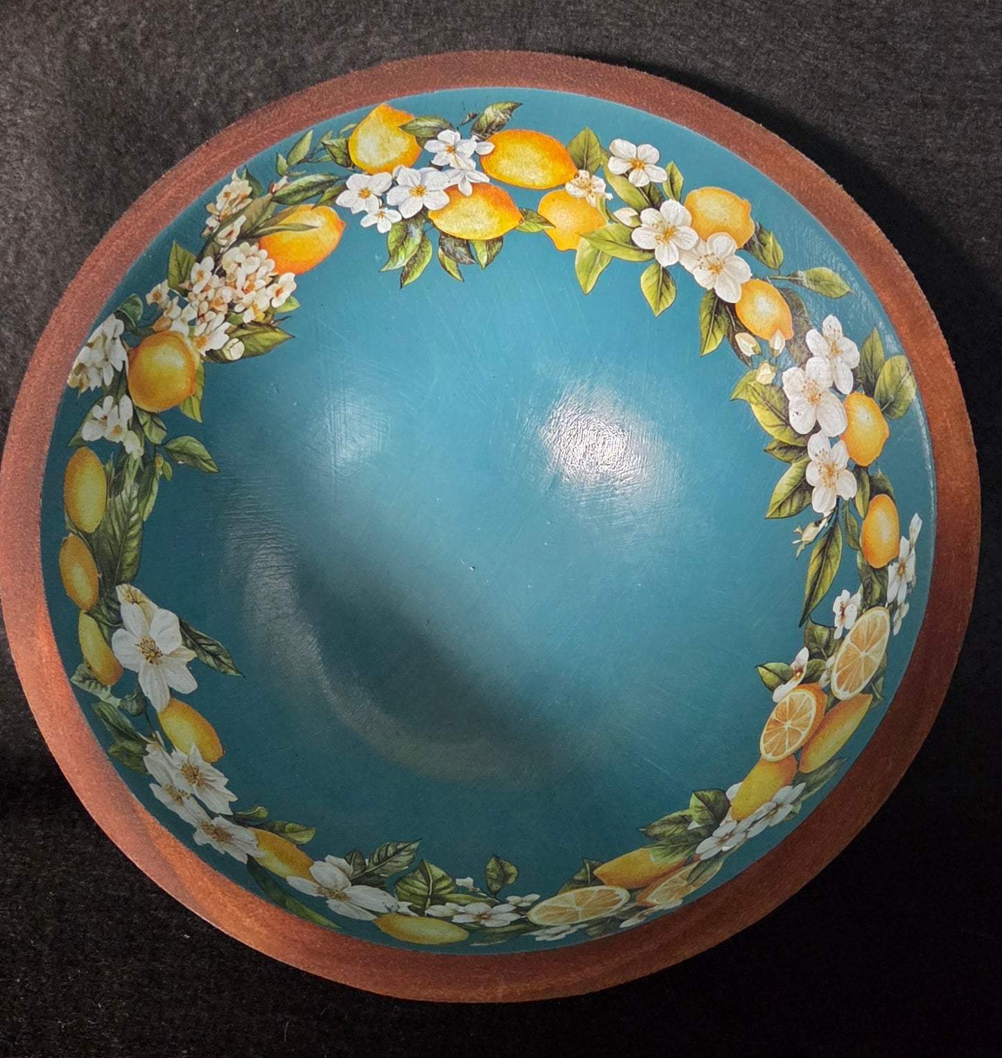 Decorative Wooden bowl - Summer Lemons Range