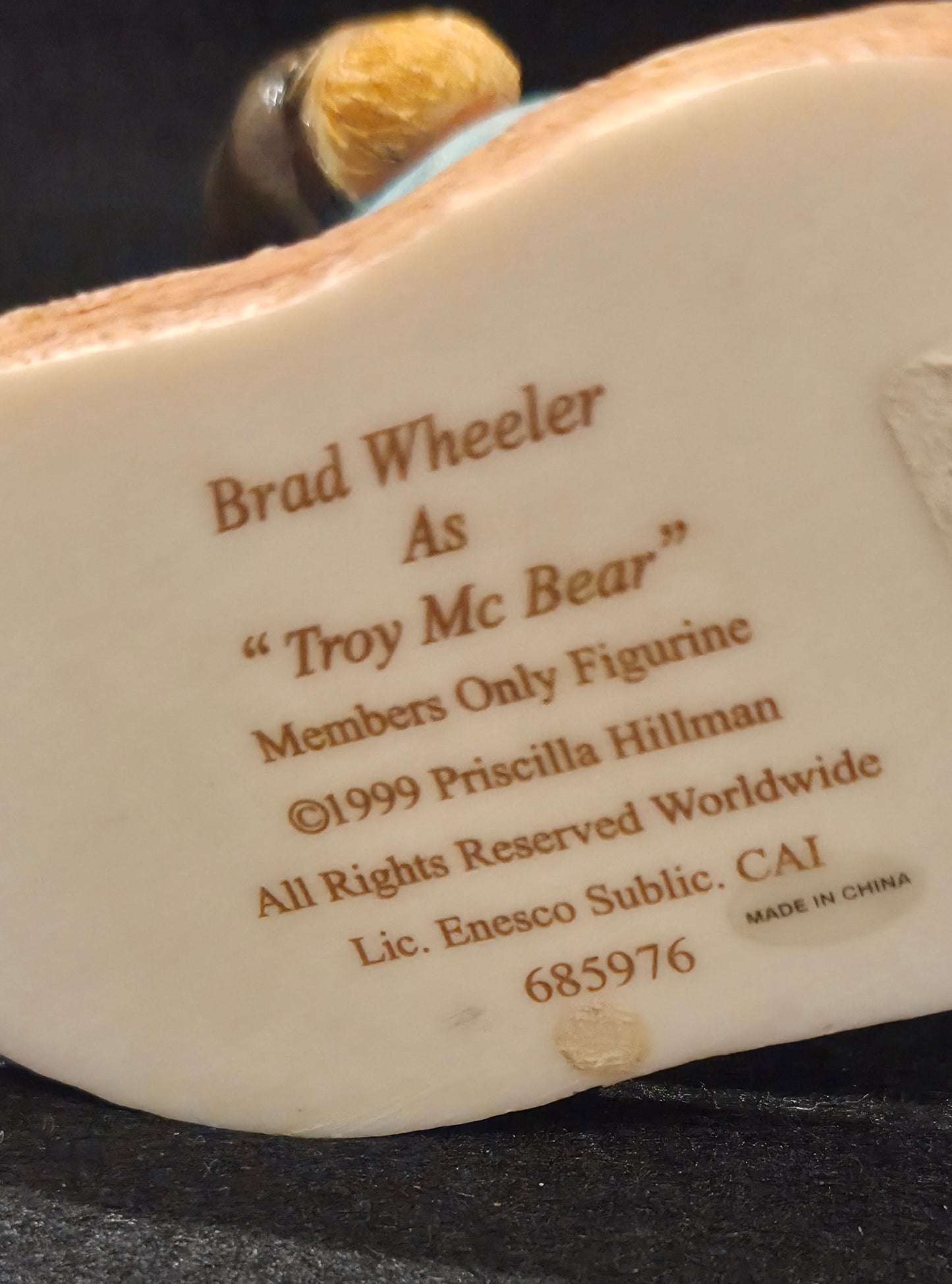 Cherished Teddies Members Only Figurine - Brad Wheeler