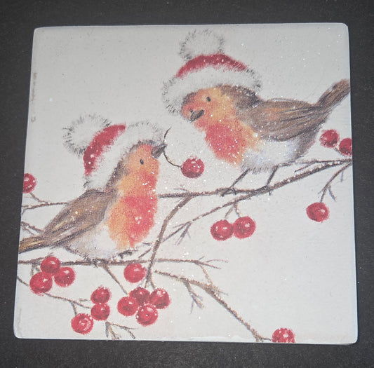 Christmas/Winter Themed Ceramic Coasters. 2 designs