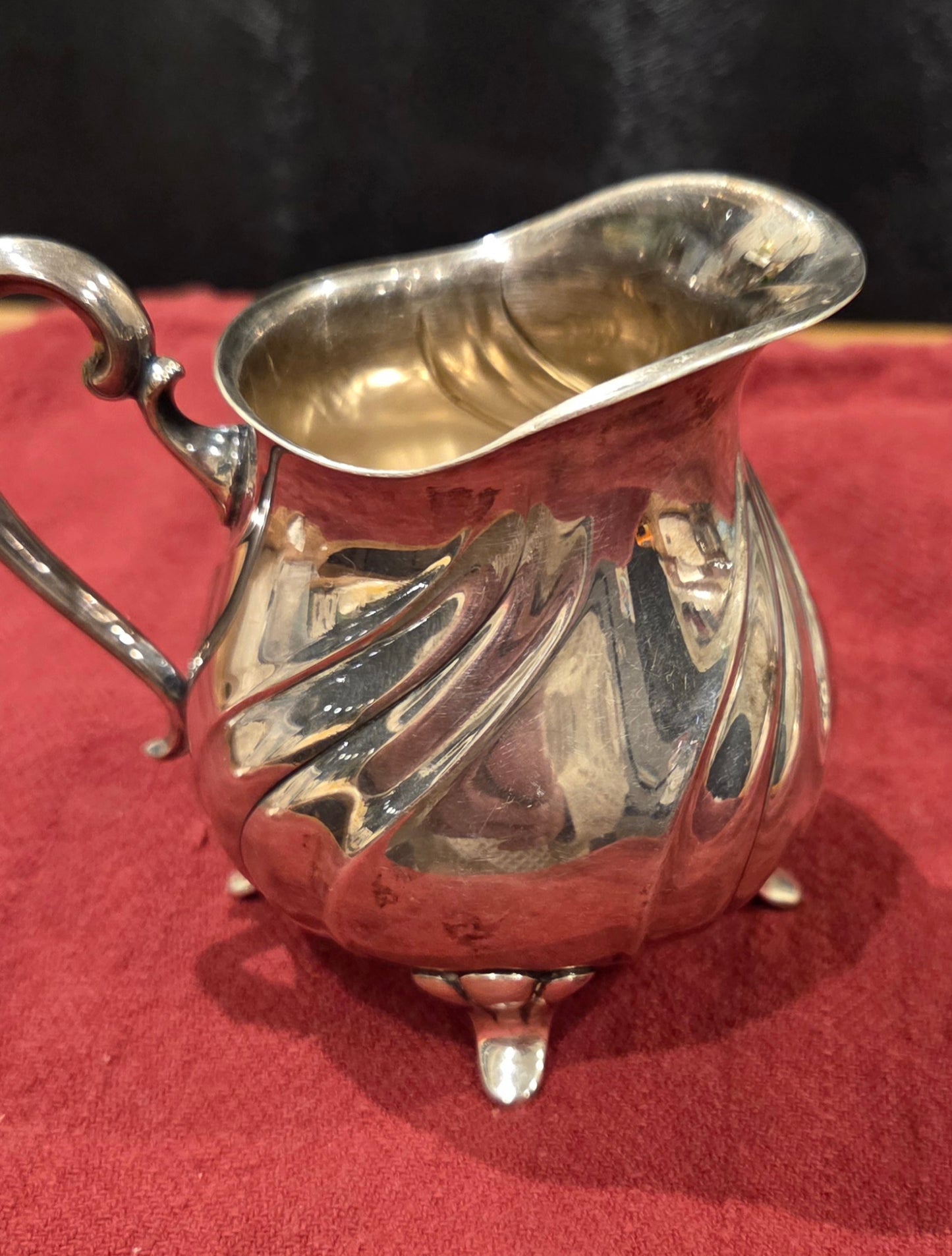 Antique Silver-plated Creamer and Sugar Bowl
