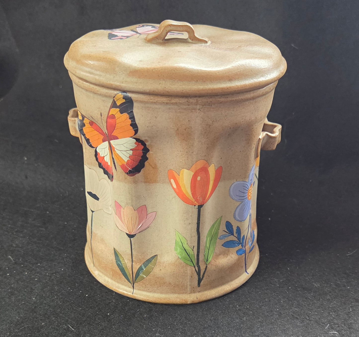 Hand Crafted Clay Dustbin Pot