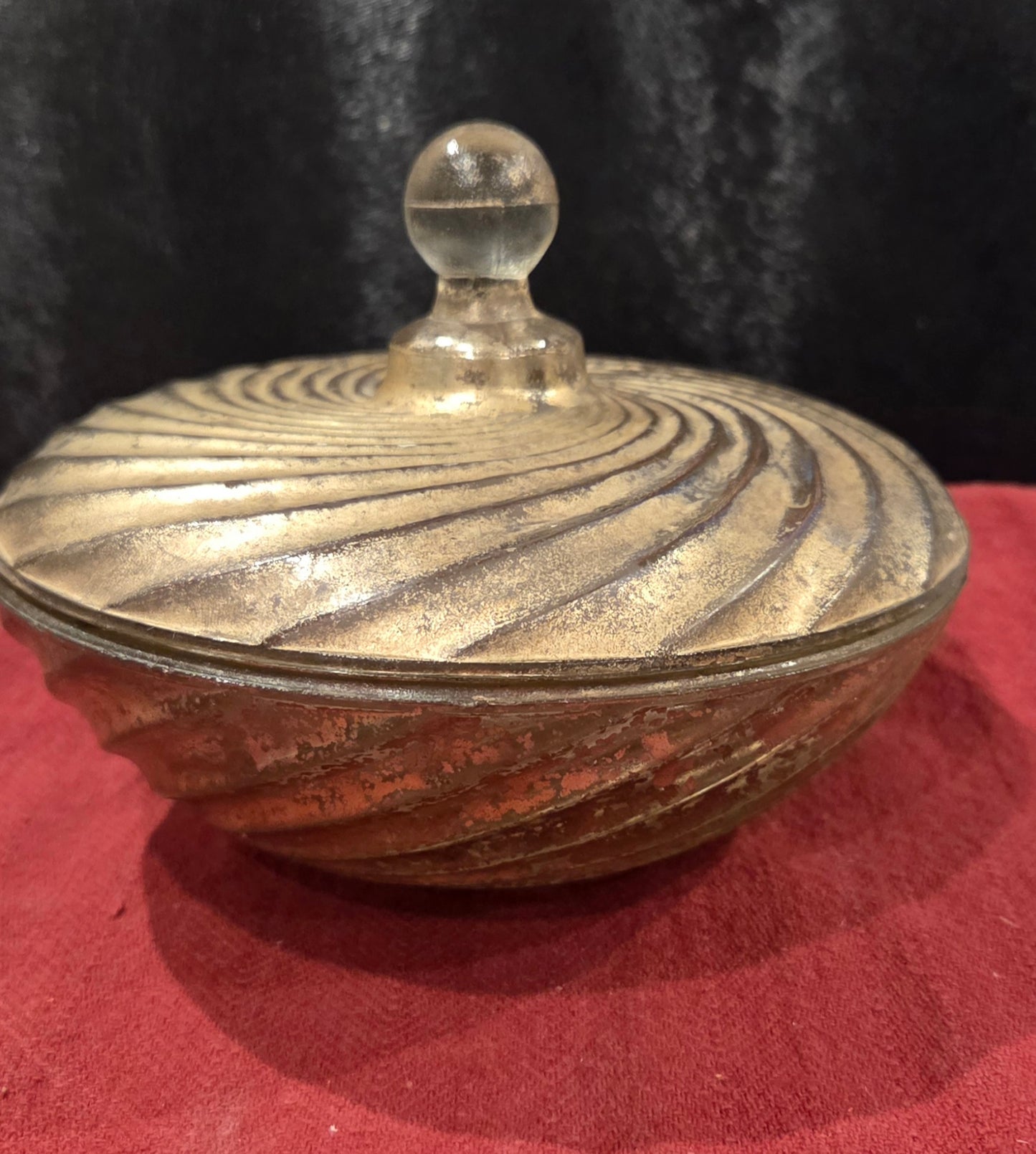 Vintage Glass Trinket bowl with lid