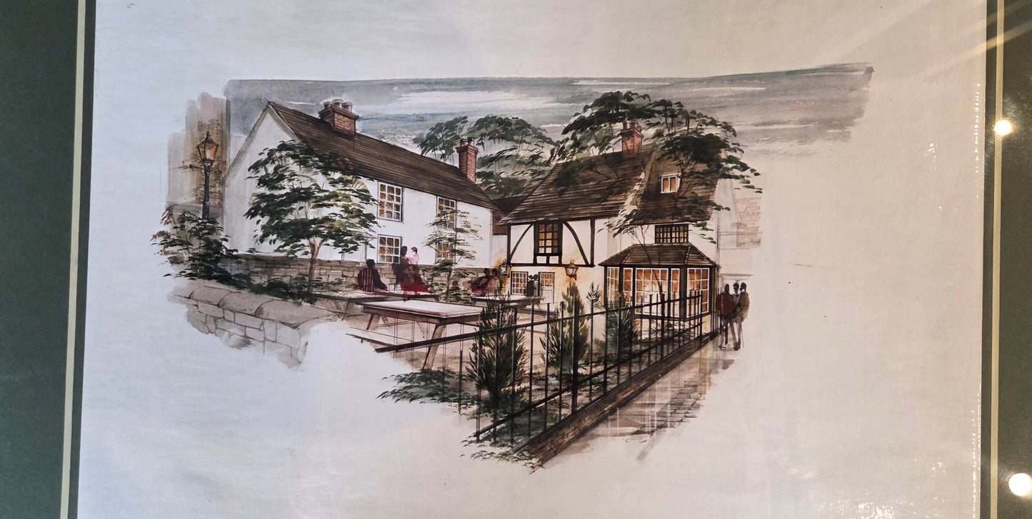 Framed print of painted portrait of the Turf Tavern Pub Oxford. Two sizes avaiable.
