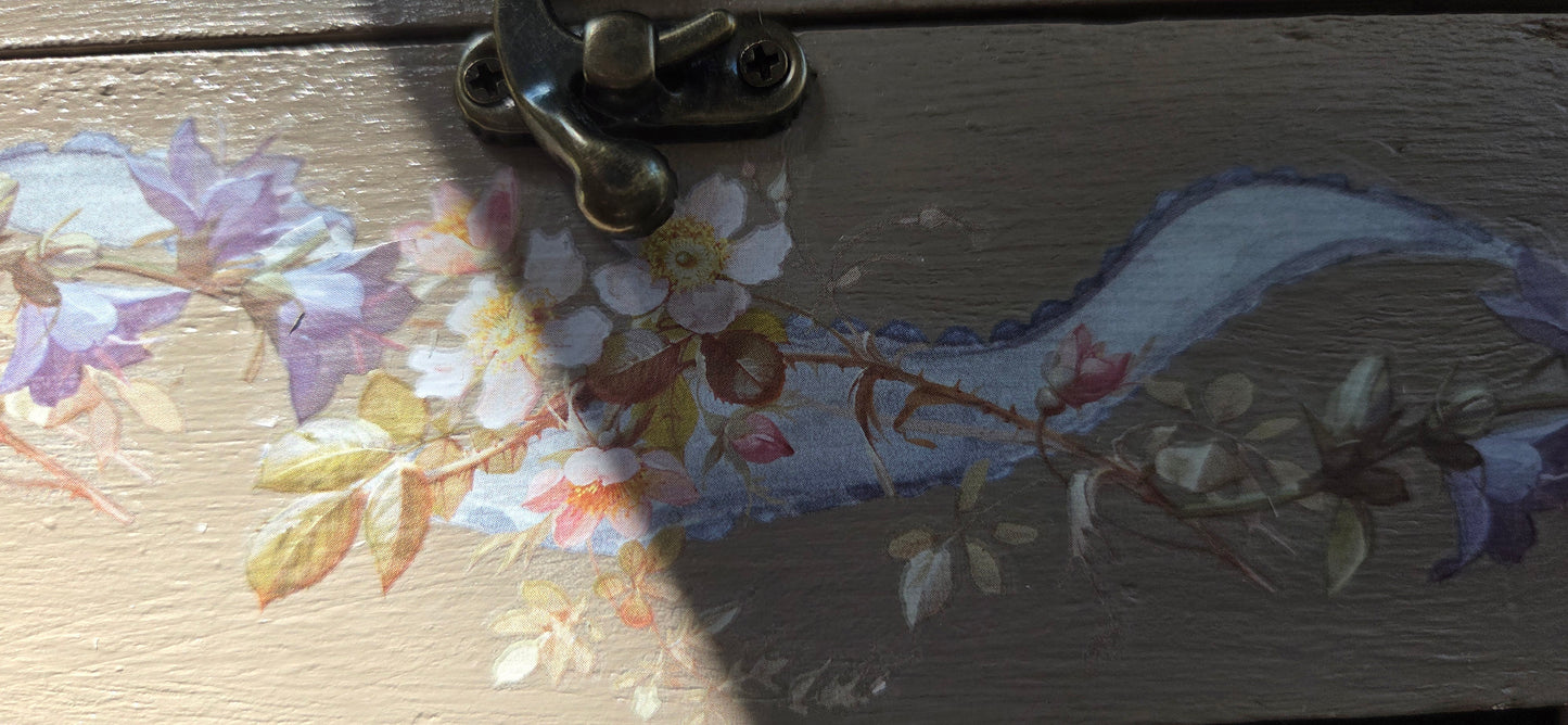 Bespoke Hand Decorated Wooden Trinket Storage Chest.