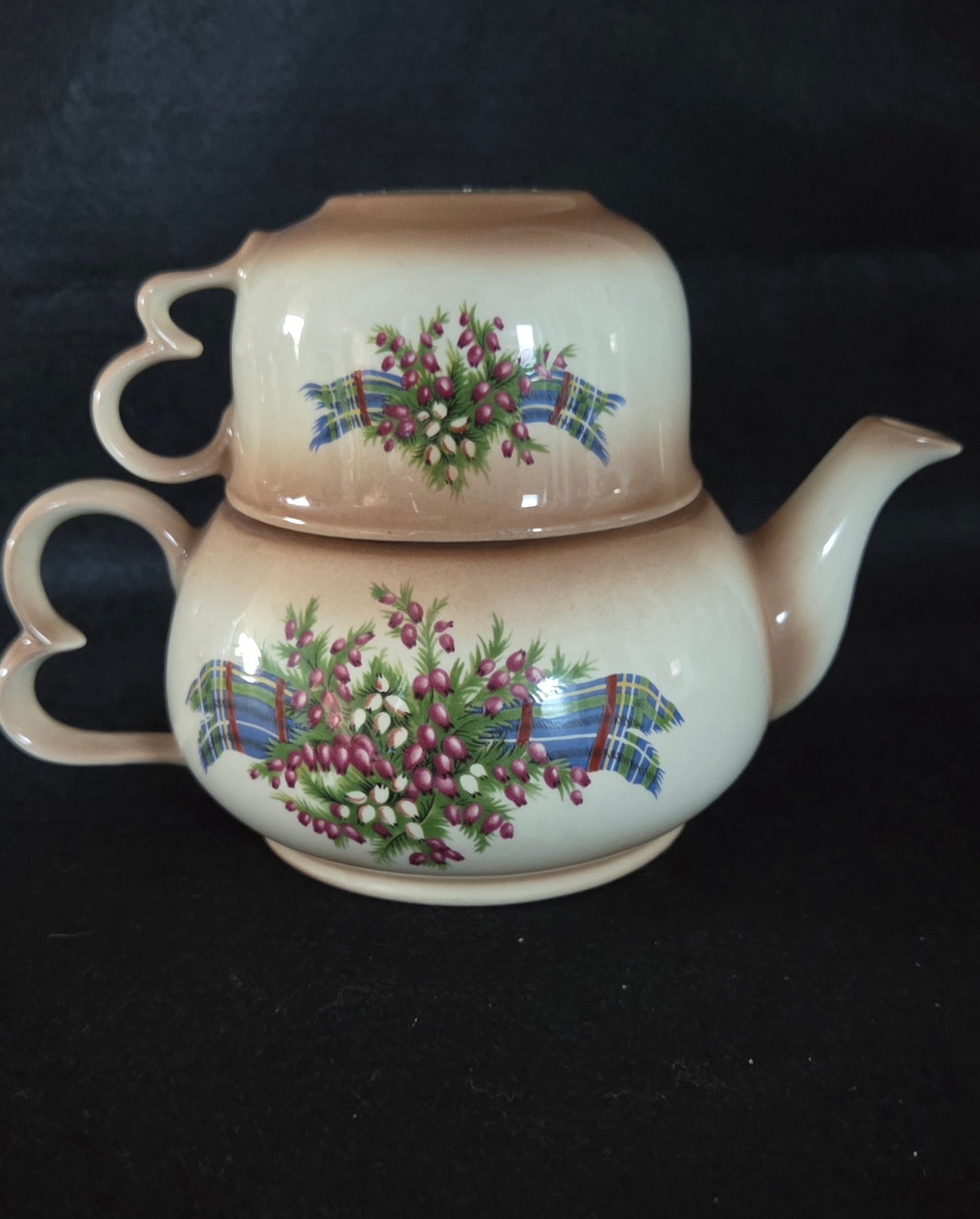 Vintage Stacking Tea for One Teapot and Cup Set